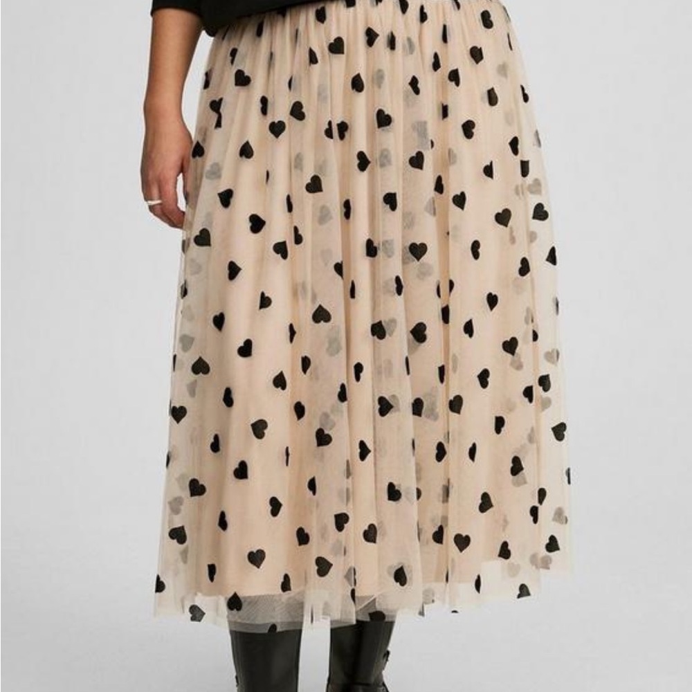 Torrid Tan and Black Midi A-Line Skirt